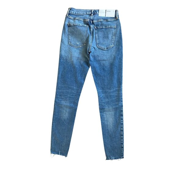 Agolde Organic High Rise Distressed Frayed Raw Hem Skinny Jeans NEW WITH TAGS - Picture 4 of 4